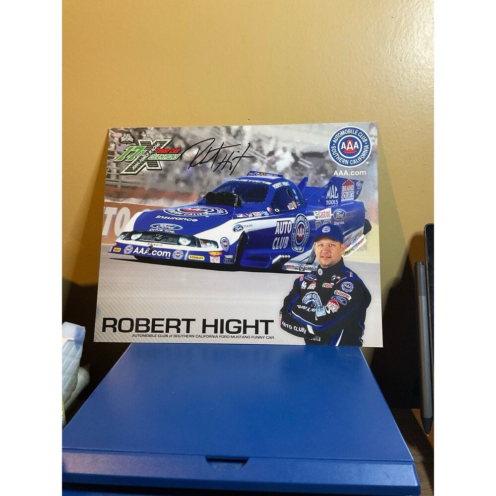 Robert Hight Autographed 8x10 Promo Photo Signed NHRA Funny Car Auto Club Ford